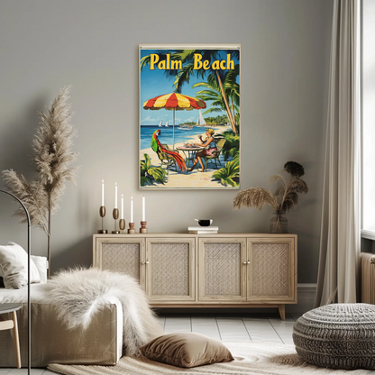 Palm Beach Vintage Poster Cafe Scene