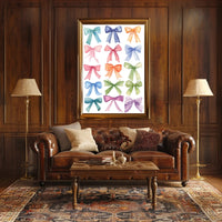 Watercolor Bow Collection Art Poster PosterGoat