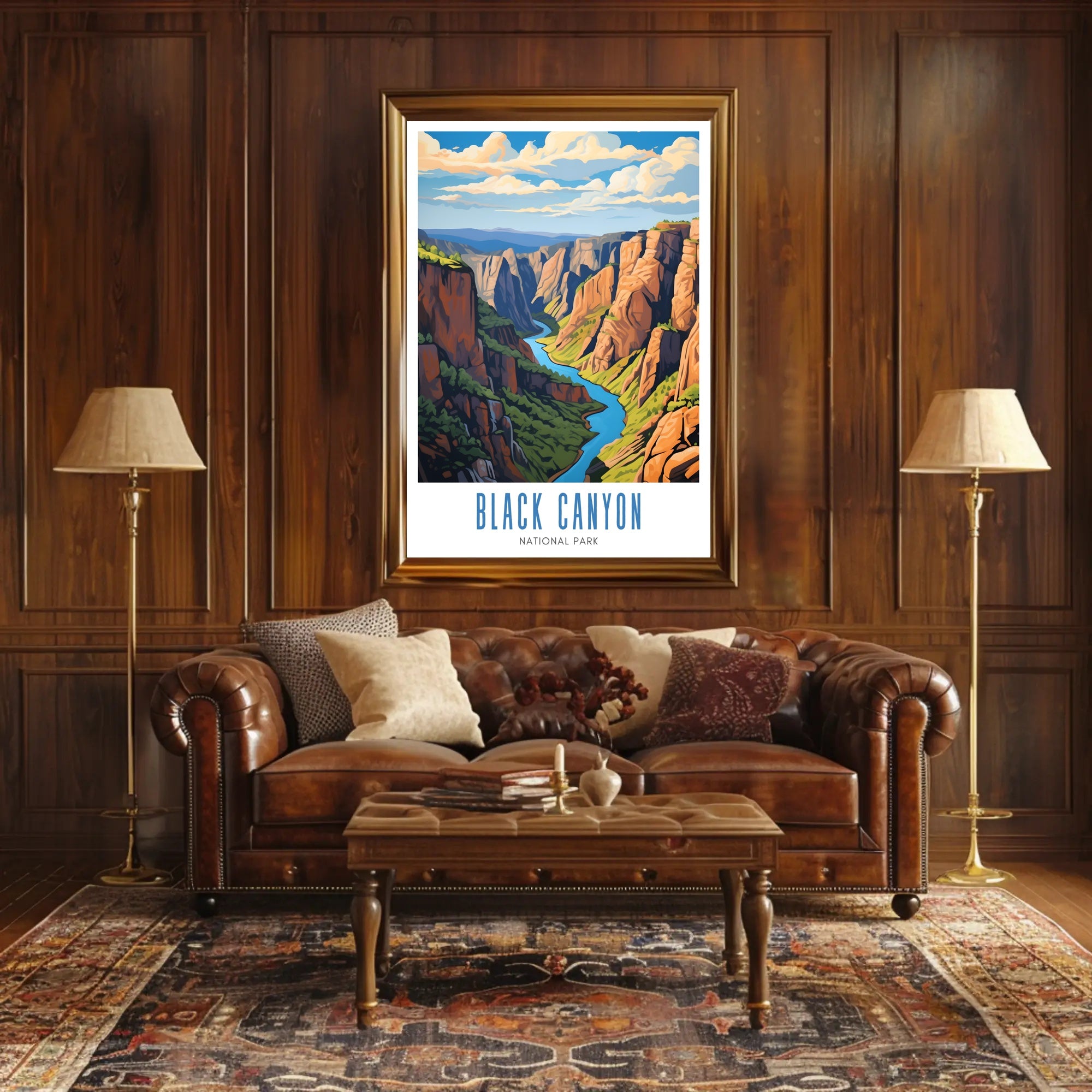 Black Canyon National Park Travel Poster Scenic Art Print