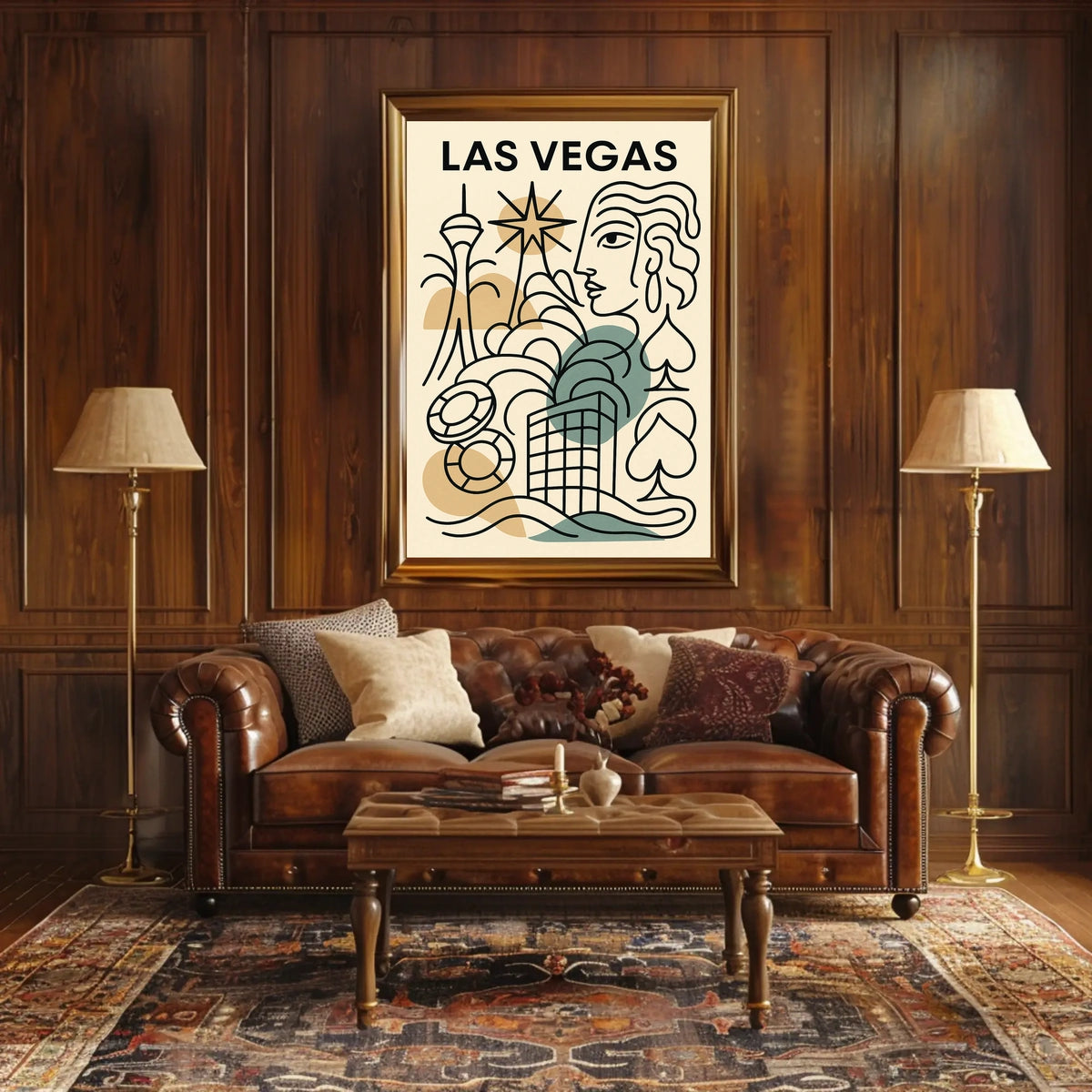 Las Vegas Art Deco Poster Vintage Wall Art Print for Decor