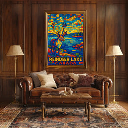 Reindeer Lake Canada Poster