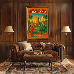 Discover Thailand Vintage Travel Poster: Cultural Dance