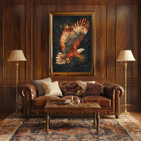 Majestic Cosmic Eagle in Flight Art Poster