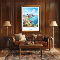 Sydney's Iconic Beauty: Opera House and Bridge Travel Poster