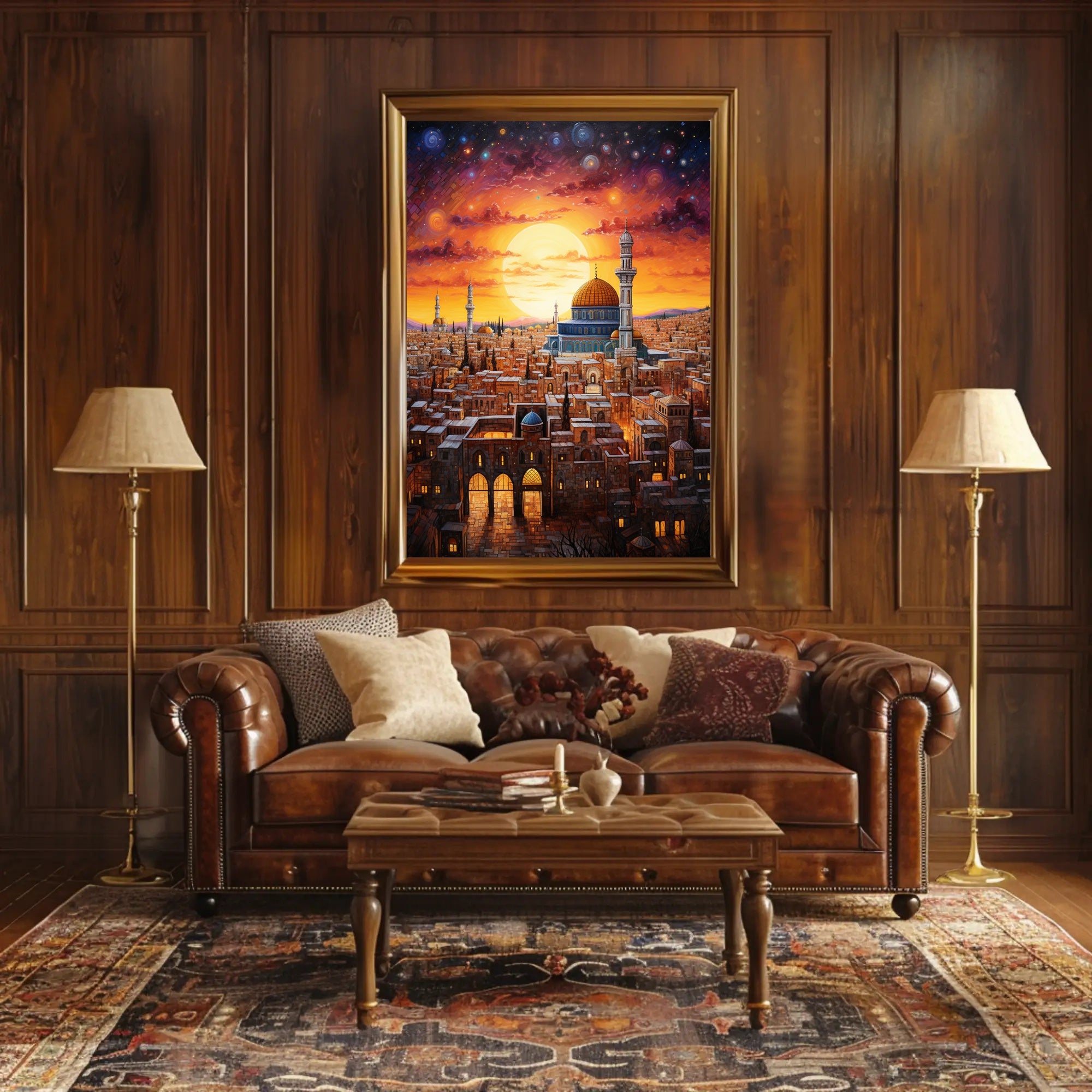 Sunset Over The Ancient City Poster