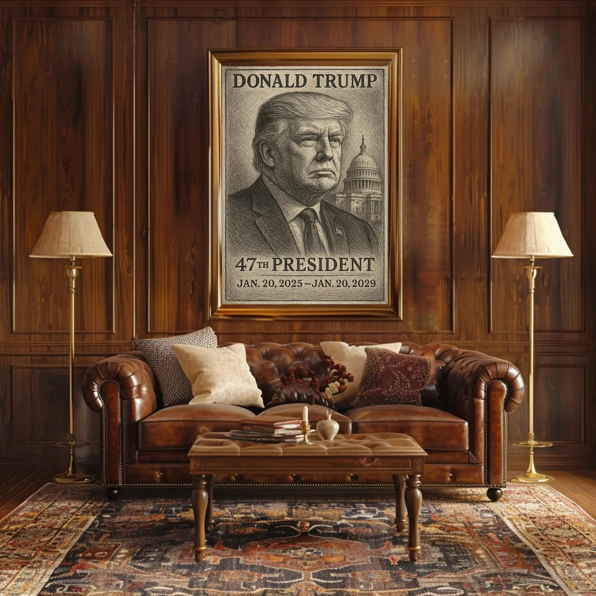 Donald Trump Reflective Leader at the Capitol Poster
