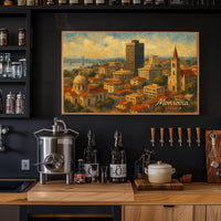 Monrovia Liberia African Cityscape Digital Painting Vibrant Cultural Heritage Travel Poster