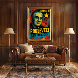 Franklin D. Roosevelt 32nd President of the United States Graffiti Pop Art Poster