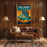 Abu Dhabi Skyline A Vibrant City Fusion Travel Poster