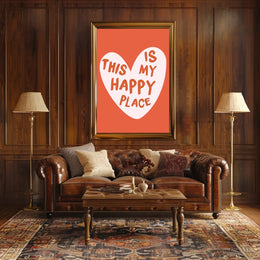 Heart-Shaped Happy Place Motivational or Quote Poster PosterGoat