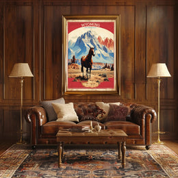 Wyoming Horse Scenic Travel Poster
