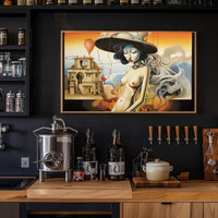 Surreal Silver-Haired Woman in Artistic Poster