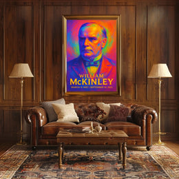 William McKinley 25th President of the United States Neon Gradient Overlay Poster