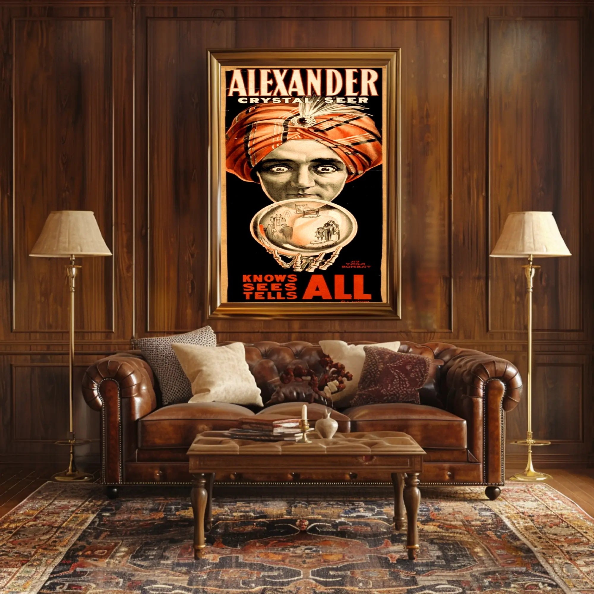 Crystal Seer Fortune Teller Vintage Art Poster