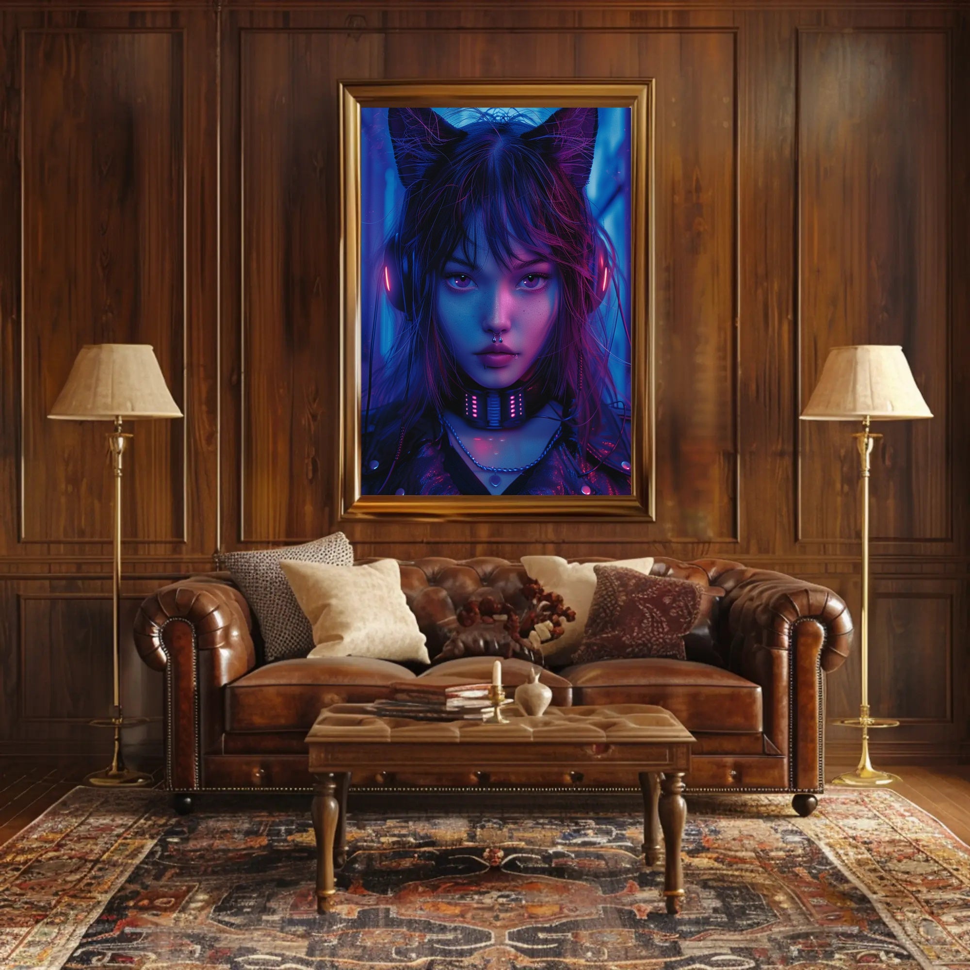 Neon Cyber Aesthetic Art Print Poster for Room Decor PosterGoat