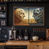 Surrealistic Sculptures in Dreamscape Artistic Poster
