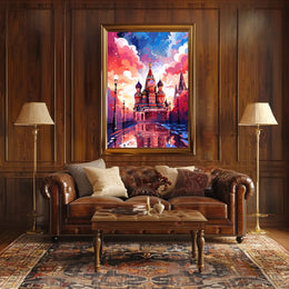 Vibrant Saint Basil's Cathedral Travel Poster