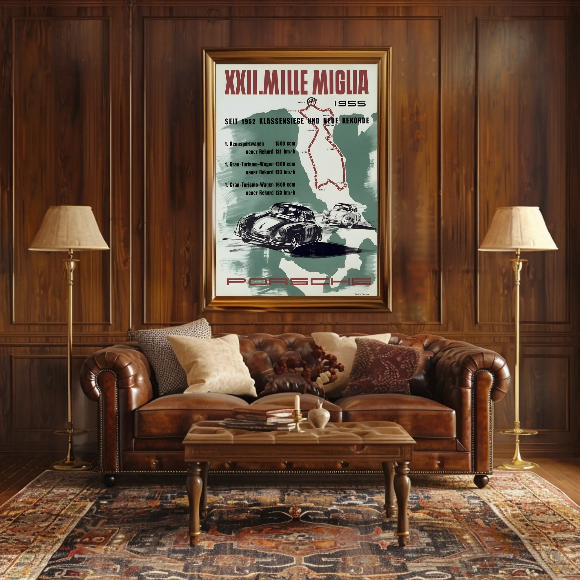 XXII Mille Miglia 1955 Porsche Poster