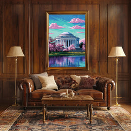 Serene Spring at the Monument Poster