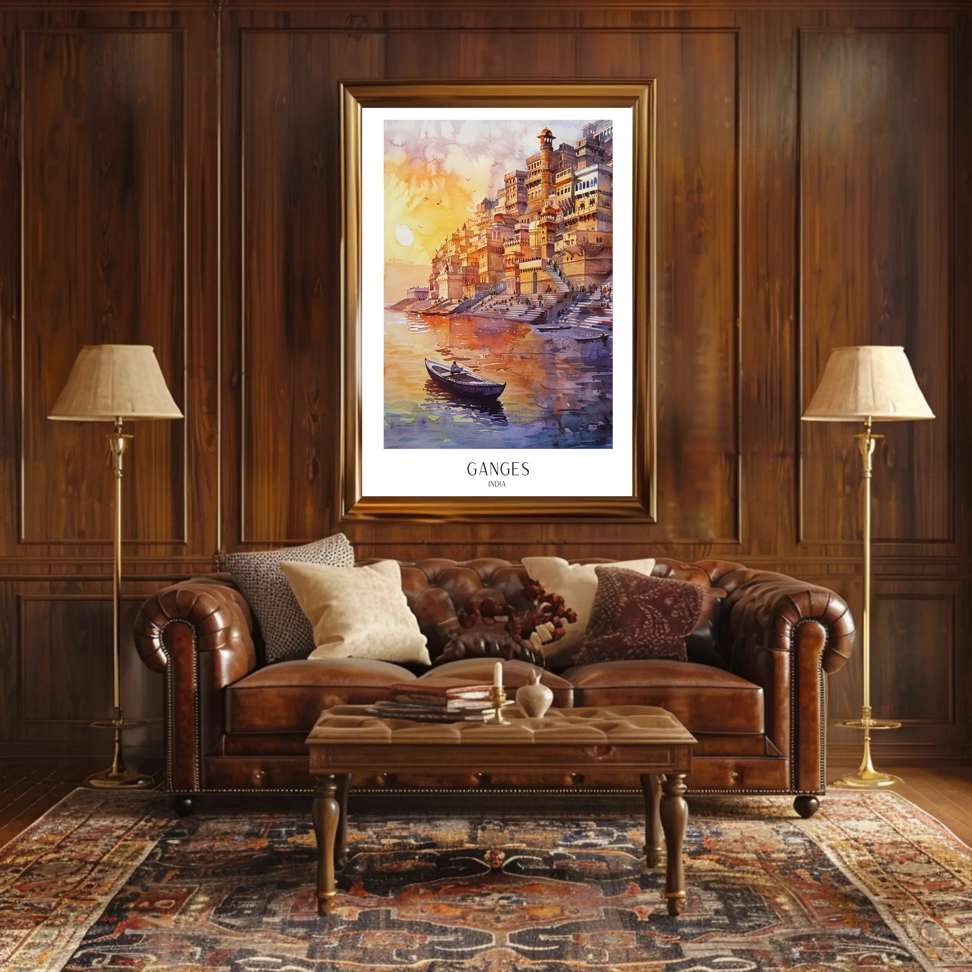 Ganges Sunrise in Varanasi Cultural Heritage Poster PosterGoat