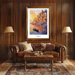 Ganges Sunrise in Varanasi Cultural Heritage Poster PosterGoat