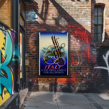 Italy The Ideal Land for All Sports Poster