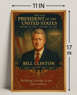 Bill Clinton 42nd President Wall Art Print PosterGoat