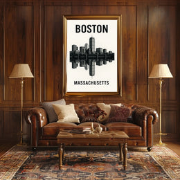 Boston Skyline Massachusetts Poster