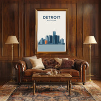 Detroit Skyline Poster PosterGoat