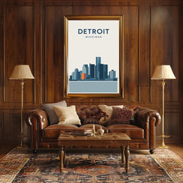 Detroit Skyline Poster PosterGoat