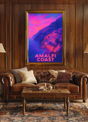 Amalfi Coast Poster Wall Art for Coastal Decor 18x24