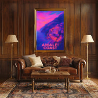 Amalfi Coast Poster Wall Art for Coastal Decor 18x24