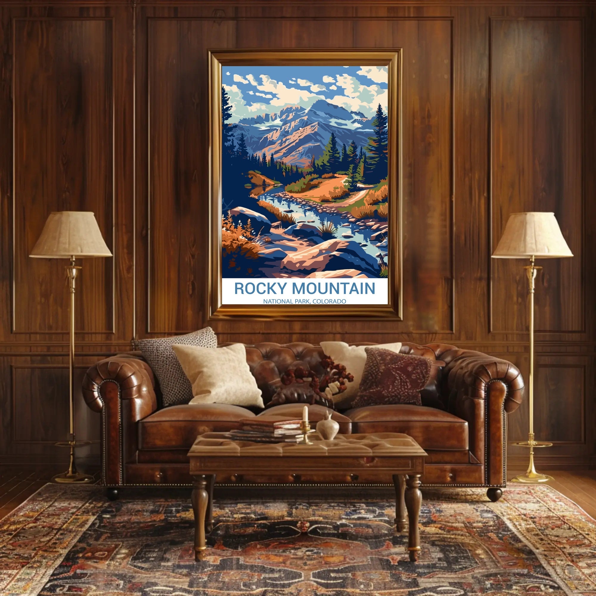 Rocky Mountain Adventure in Vintage National Park Poster