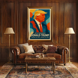 Political Leadership Abstract Art Poster: Bold and Patriotic