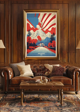 Arkansas Nature Landmarks Vintage Travel Poster