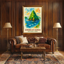 American Samoa National Park Watercolor Art Poster