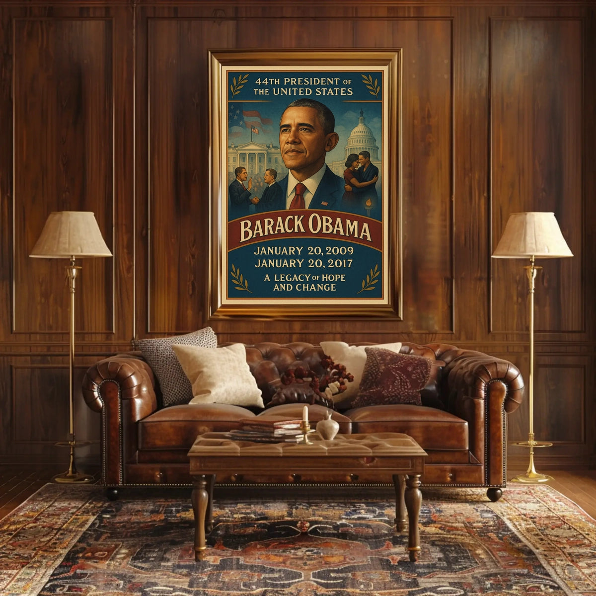 Obama Illustrated Art Print Presidential Poster