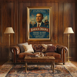 Obama Illustrated Art Print Presidential Poster
