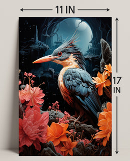 Enchanted Night Bird Poster