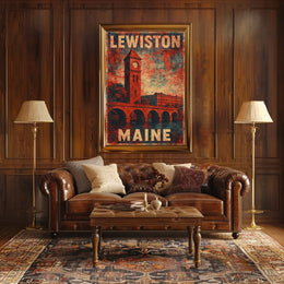 Lewiston, Maine Vintage Charm Vintage Poster