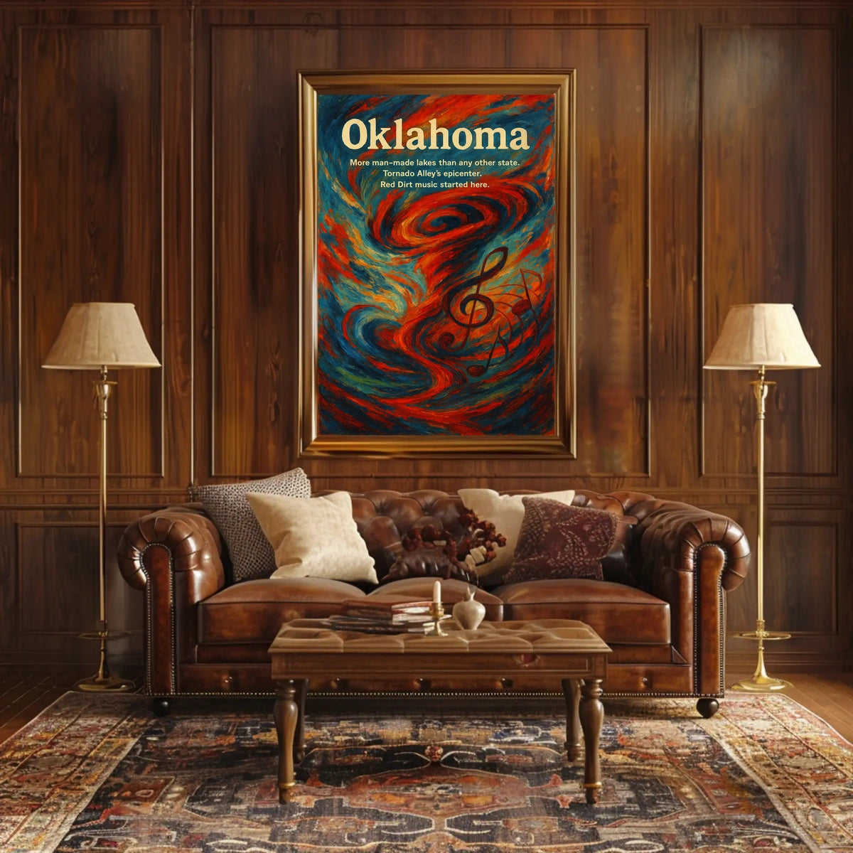 Oklahoma Land Of Lakes And Music Poster
