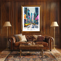 Vibrant New York City Times Square Urban or Cityscape Poster PosterGoat