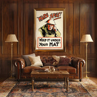 KEEP IT UNDER YOUR HAT WWII Propaganda Poster