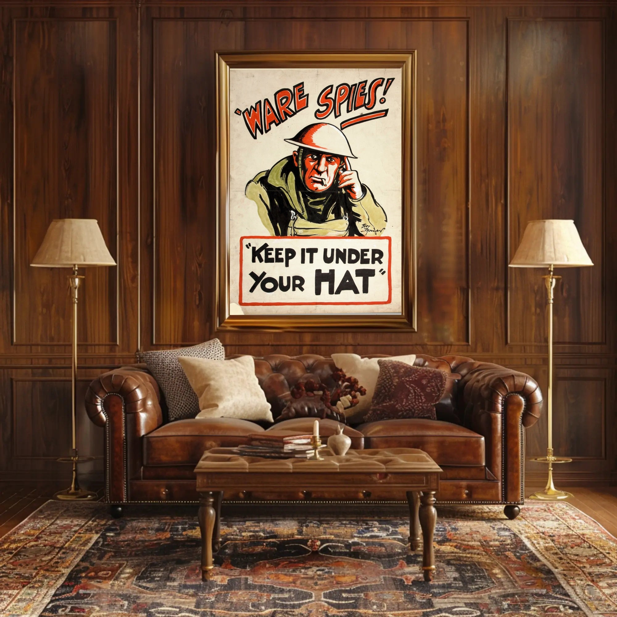 KEEP IT UNDER YOUR HAT WWII Propaganda Poster