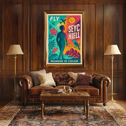 Fly to Seychelles Adventure – Vibrant Travel Poster PosterGoat