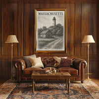 Massachusetts Lighthouse Scene Poster