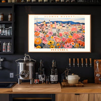 Istanbul Cityscape with Flowers - Urban or Cityscape Poster