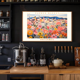 Istanbul Cityscape with Flowers - Urban or Cityscape Poster