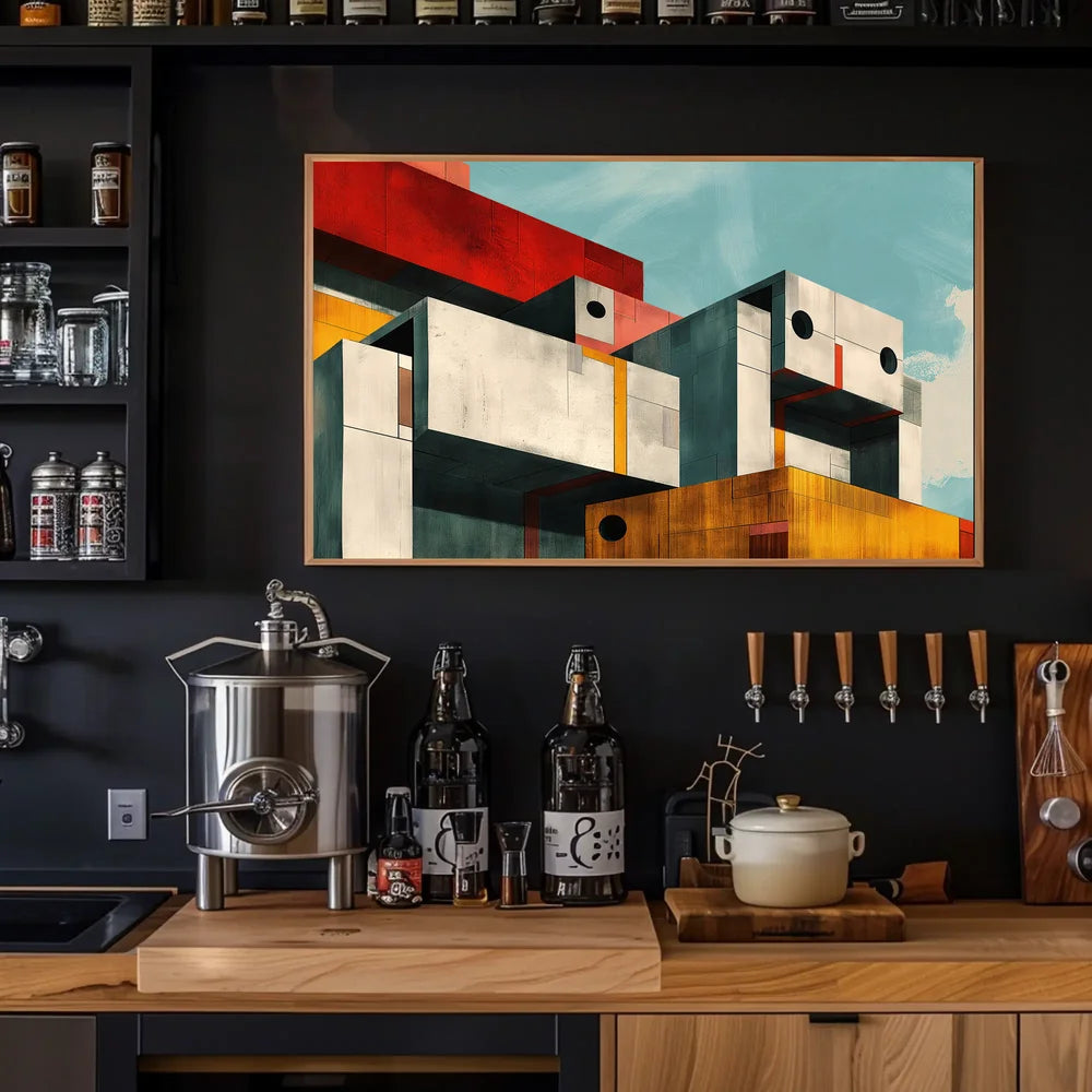 Modern Abstract Architectural Geometric Shapes Poster