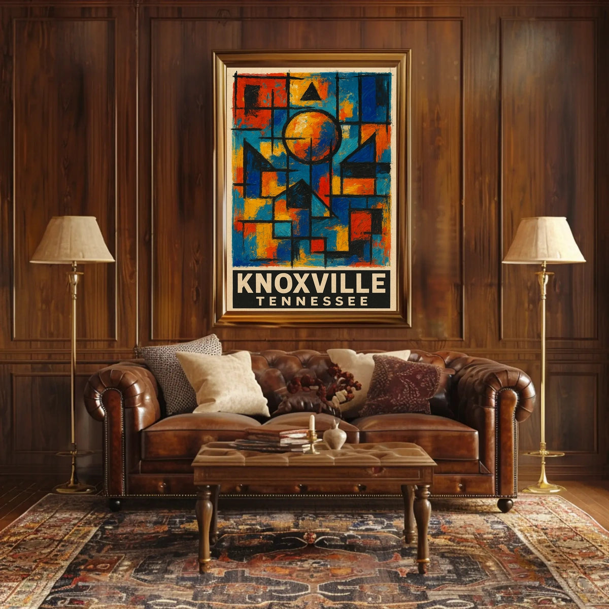Vibrant Knoxville Geometric Abstract Art Poster Print